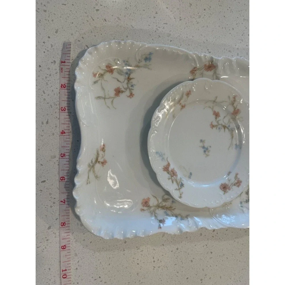 LIMOGES France St. Lazare Haviland FLORAL THISTLE Serving‎ Platter/Dessert Plat